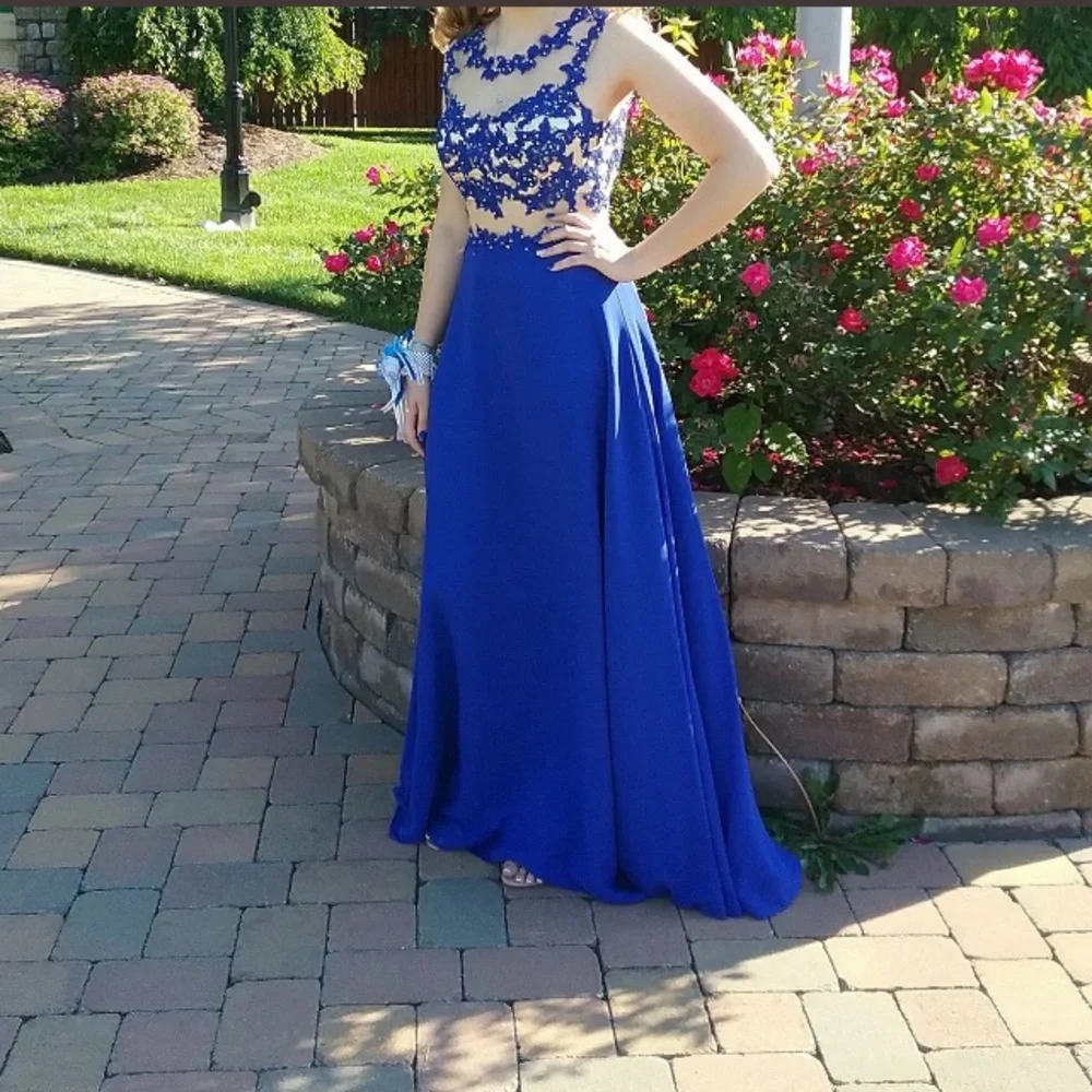 dark blue prom dress size 7/8 - Picture 8 of 8